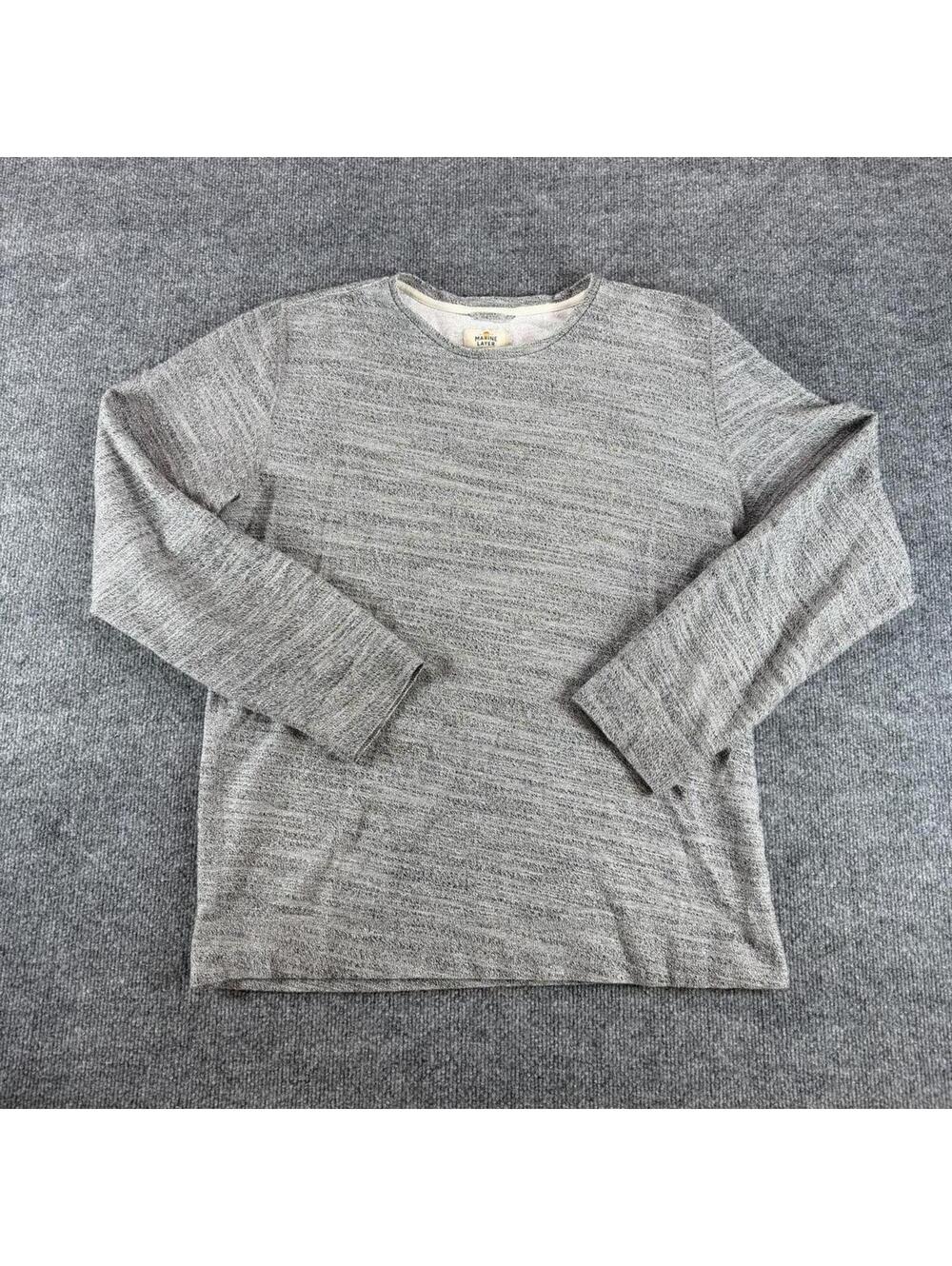 Marine Layer Large Gray Long Sleeve Pullover Crewneck Sweater - Minimalist